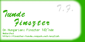 tunde finszter business card